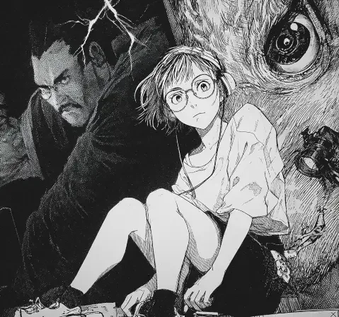 生活题材漫画封面，一家人在餐桌前聊天